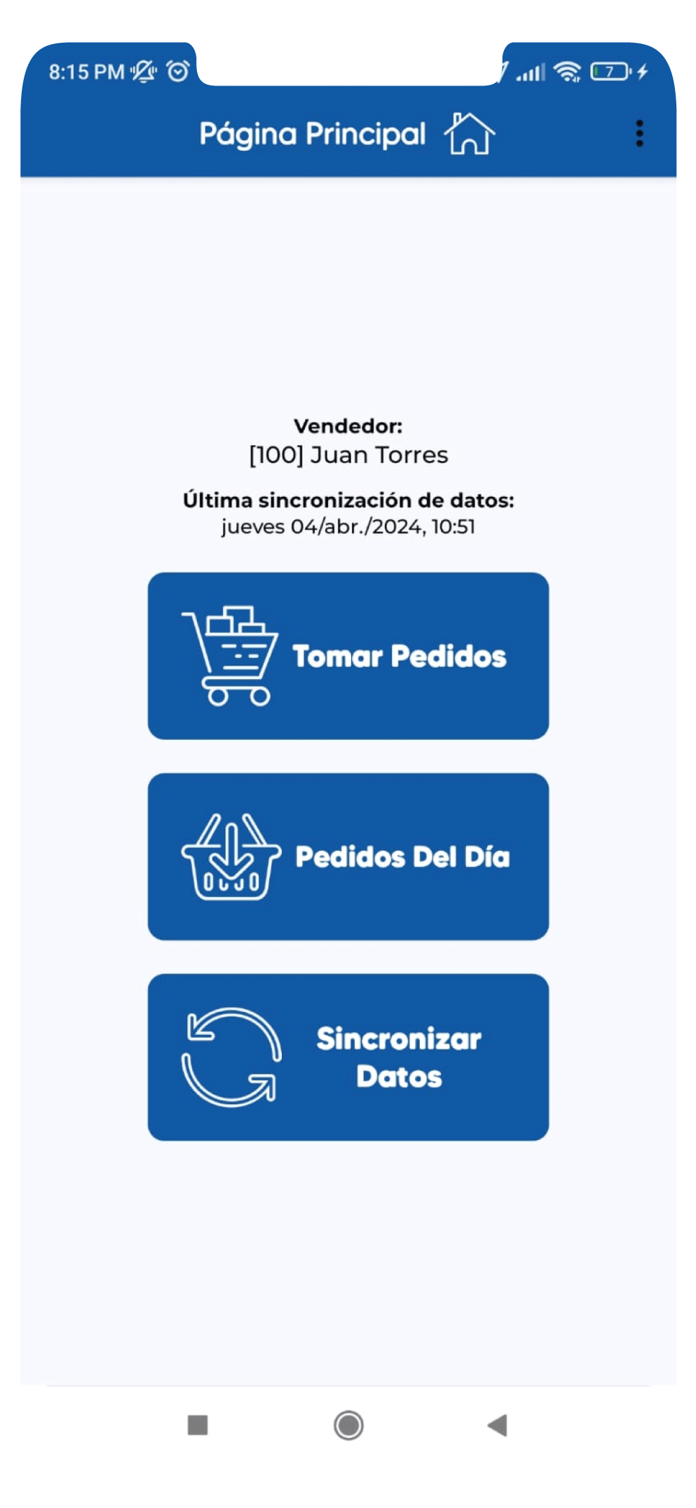 imagen 2 de la app tomapedidos